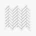 Porcelain Mosaic Herringbone 25x75mm Gloss White