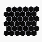 Porcelain Mosaic Hexagon 51x59mm Gloss Black