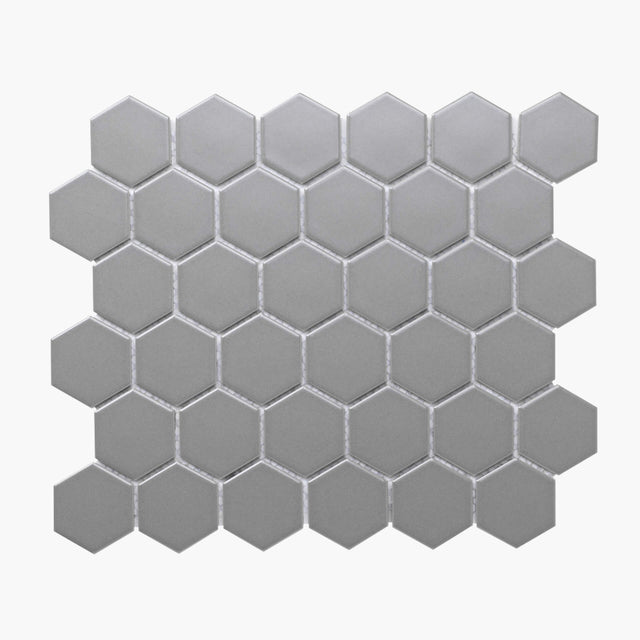 Porcelain Mosaic Hexagon 51x59 Matt Grey Sample Sample Tilemall   