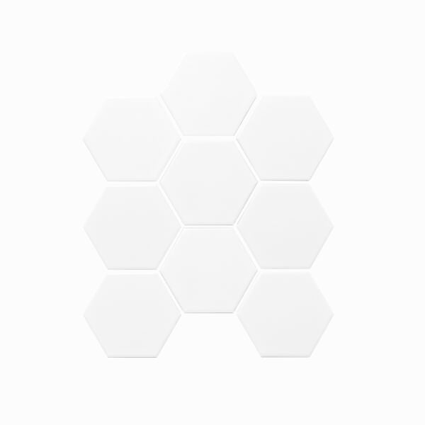 Porcelain Mosaic Hexagon 95x110 Matt White Sample Sample Tilemall   