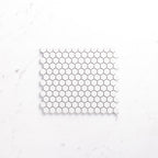 Porcelain Mosaic Hexagon 23x26mm Matt White Sample