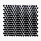 Porcelain Mosaic PennyRound D20mm Gloss Black