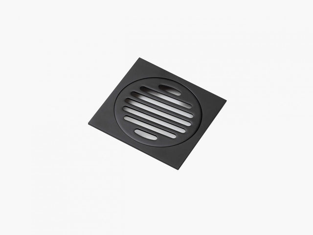 Square Floor Waste Electroplate Black Finish 100×100_eccom